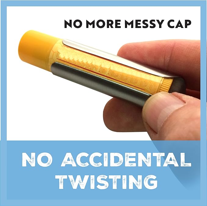 TALLAC HOUSE Lip Balm Holder Keychain Stainless Steel Sleeve Prevents Twisting in Pocket or Purse Made in USA