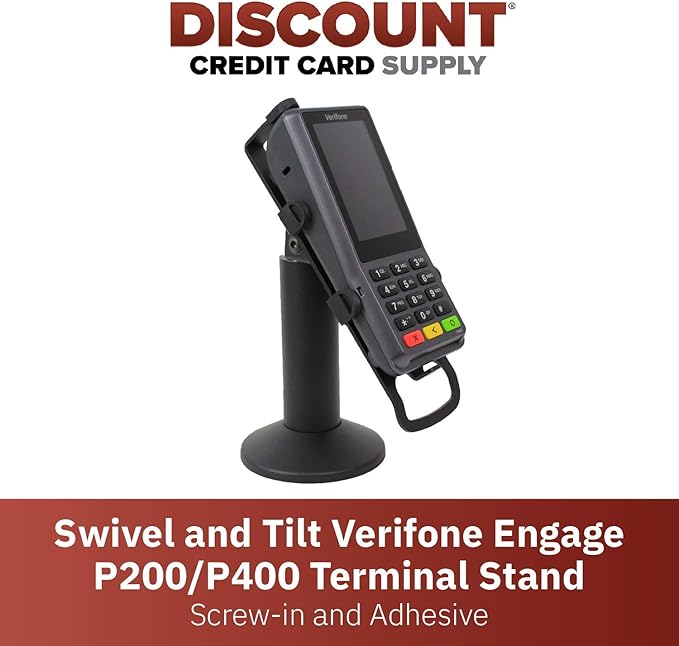 DCCStands Swivel and Tilt Verifone Engage P200 & P400 PIN Pad Stand, Screw-in and Adhesive
