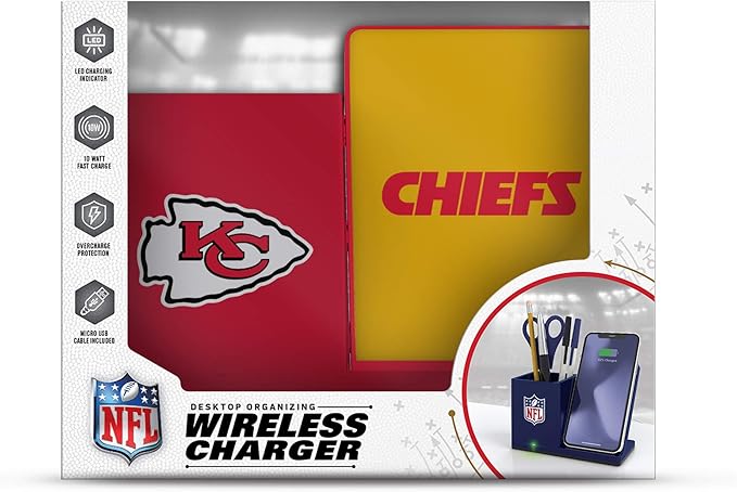 SOAR NFL Unisex Wireless Charging Stand and Desktop Organizer