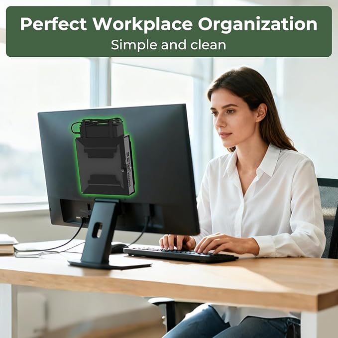 Mini PC VESA Mount for HP, Under Desk, Wall Mount, VESA Mount & Attach to Monitor Arm Mount, Compatible with HP EliteDesk 800 G2 G3 G4 G5 ProDesk 600 G1 G2 G3, Includes All Screws and Cable Straps