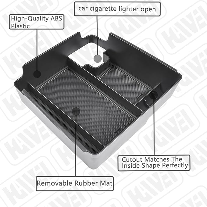 HGWEI Center Console Organizer Compatible with 2022 2023 2024 2025 2026 Nissan Frontier Interior Accessories, Pickup Truck Armrest Secondary Storage Box ABS Insert Tray Coin Container, Black