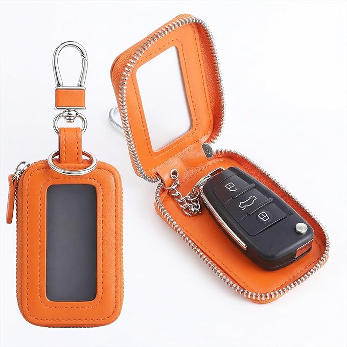 Premium Car Key Fob Case Leather Car Smart Key Fob Holder Keys Fobs Protector Universal CarKeys Holder (YB)