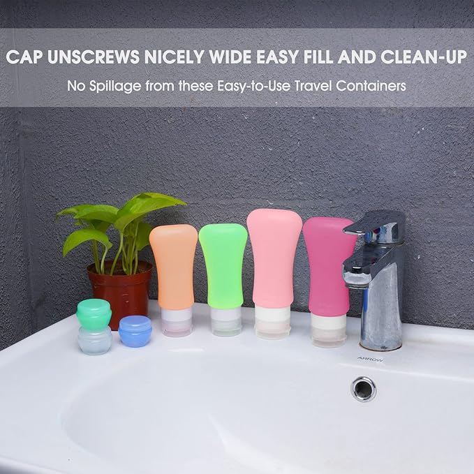 20 Pack Travel Bottles, 3oz 2oz Leak Proof Travel Accessories Toiletries,Travel Shampoo And Conditioner Bottles,Perfect for Business or Personal Travel, Fun Outdoors Silicone 20 Pieces