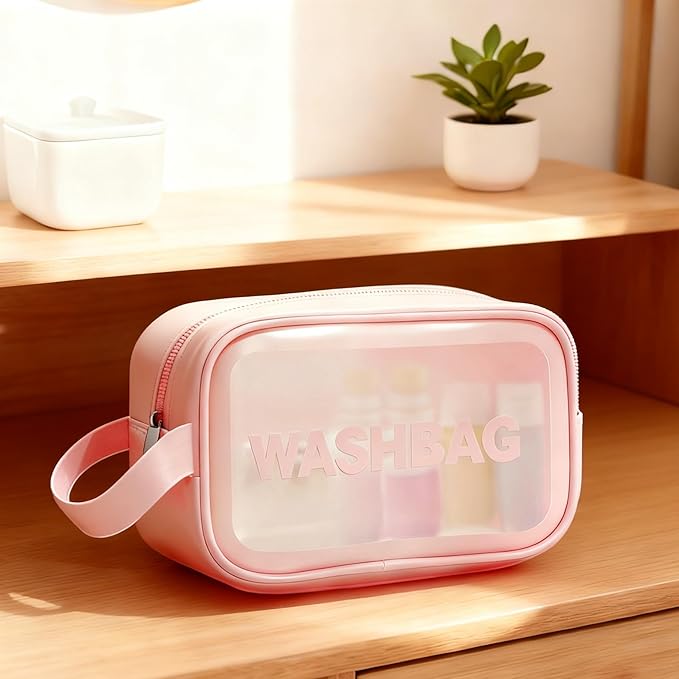 Travel Cosmetic Case Toiletry Bag with Zipper Refillable Silicone Kit Toiletry Bottles、Squeeze Toiletry Bottles Leakproof Accessories for Toiletries Shampoo Lotion Body Wash (BPA Free)
