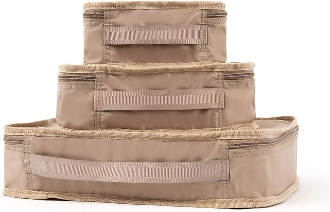 Travelpro Essentials-Packing Cubes, Khaki, 3-Pack (S/M/L)