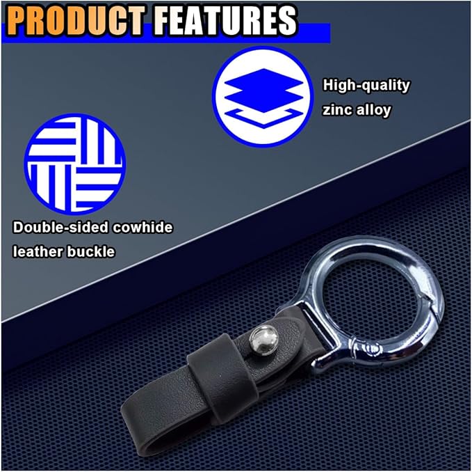 Carabiner Key Ring Clip, Car Fob Key Keychain Holder Car Keychain Clip for Men Women, Key Ring Belt Holder (Grey)