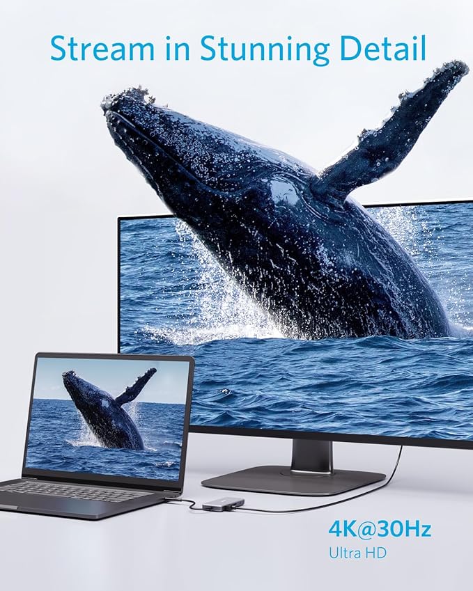 Anker USB C Hub, 7in1 Multi-Port USBC Hub with 4K HDMI, 85W PD, USB-C and 2 USB-A 5Gbps Data Ports, microSD and SD Card Reader, for MacBook Air, MacBook Pro, XPS, and More (Charger not Included)