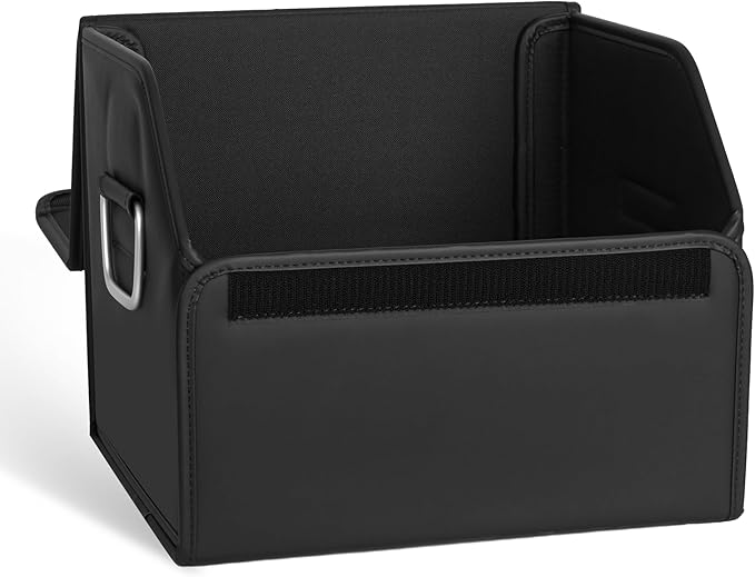 JEYODA Suede Leather Trunk Organizer, Large Capacity Soft Car Organizers and Storage,foldable,with lip, for Car SUV/Jeep/Sedan/Home/Camping (Grey,Small)