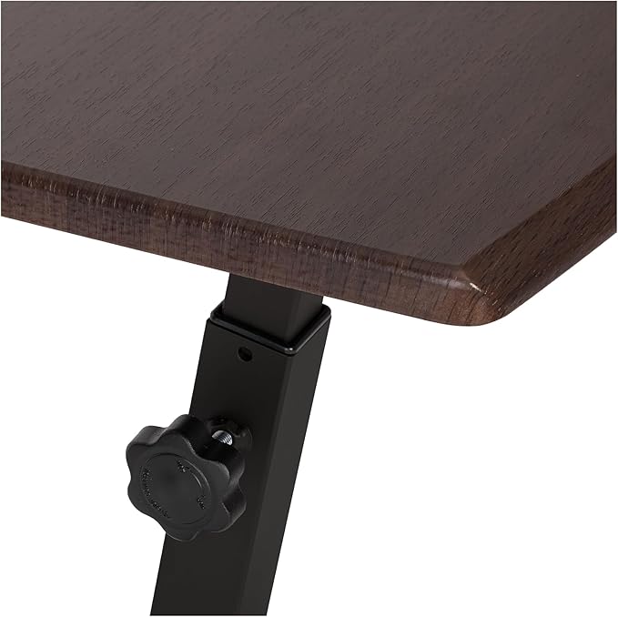 Seville Classics WEB162 Mobile Laptop Computer Desk Cart Height-Adjustable from 20.5" to 33", Slim, Walnut