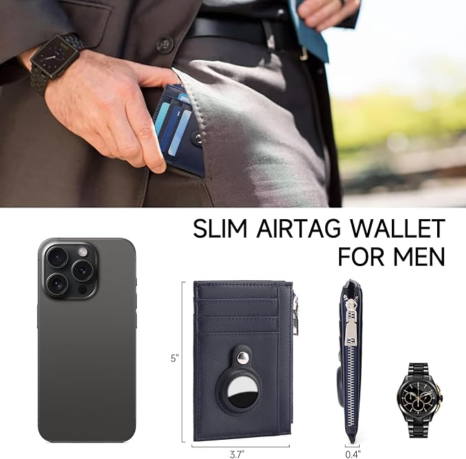 FALAN MULE Slim Minimalist Front Pocket Wallet, RFID Blocking Card Holder Wallet
