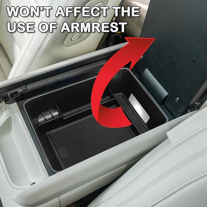 Center Console Organizer Tray Compatible with 2024 2025 2026 Hyundai Santa Fe Interior Storage Box Insert Secondary Accessories (Armrest storage tray)