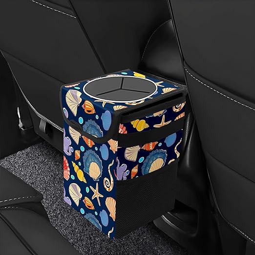 Car Trash Can – Multi-Purpose, Lightweight and Portable with Durable Water-Resistant Coating, No Installation Required, Practical and Ample Capacity, Variety of Colors.Conch Shell