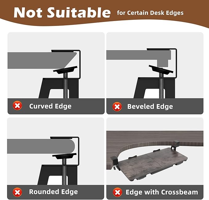 Large 26.77" Keyboard Tray Under Desk with Storage Drawer - Heavy Duty C-Clamp Mount, Ergonomic Computer Keyboard Stand for Home Office, Easy Install (Mahogany)