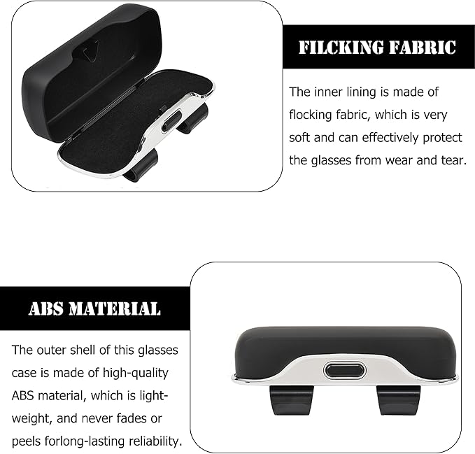Sunglasses Holder for Car Visor, PU Leather Glasses Case with Clips Magnetic Closure Eyeglasses Holder