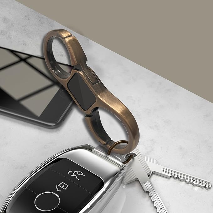 Idakekiy Key Chain Quick Release Spring with 4 Key Rings Heavy Duty Car Keychain Organizer for Men and Women