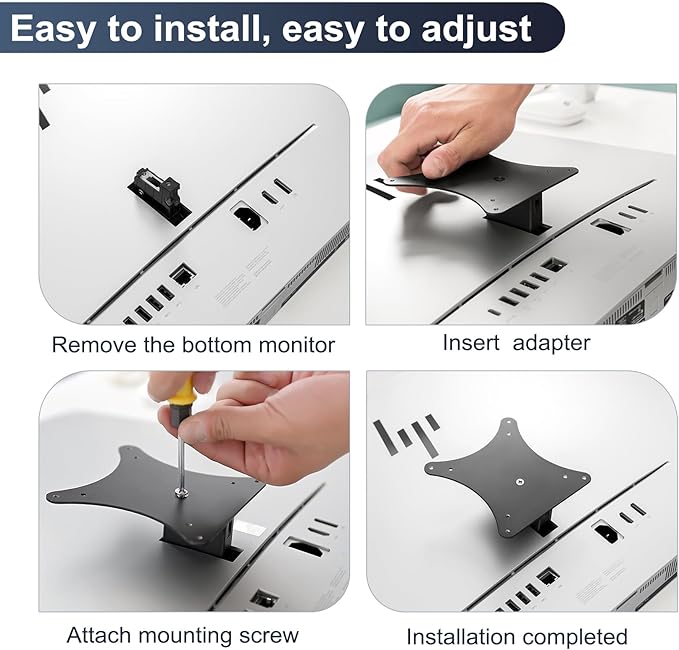 Monitor Arm/Mount VESA Bracket Adapter Compatible with HP EliteOne 840 G9, 870 G9 All-in-One PC 100 * 100mm 75 * 75mm Black