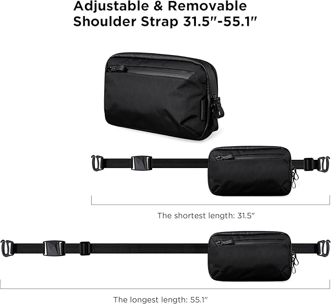 ALPAKA Elements Tech Case Mini - Compact Electronics Organizer, Small Cable Bag for Chargers and Earbuds, Phone Pouch, Travel Accessory Case, Crossbody Sling, Black X-Pac VX42