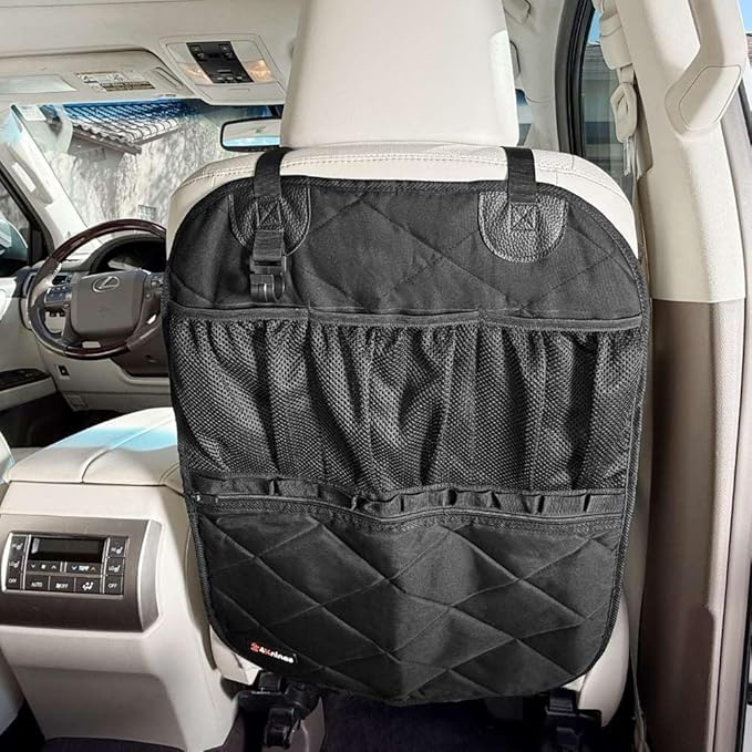 Rydura Car Seat Back Organizer – Waterproof Kick Mat Protector with Multiple Pockets – Backseat Storage for Kids, Pets & Travel – Durable & Easy to Clean – Universal Fit for Cars, Trucks & SUVs