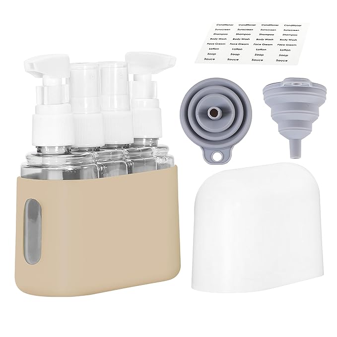 Bpluma Travel Bottles, Leak Proof Containers For Toiletries TSA Approved Airplane Accessories Kits For Liquid With Labels