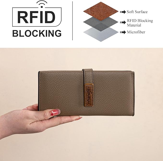 Montana West X Wrangler Wallets Women RFID Blocking Bifold Wallets, Card Cases & Money Organizers Clutch Wallet