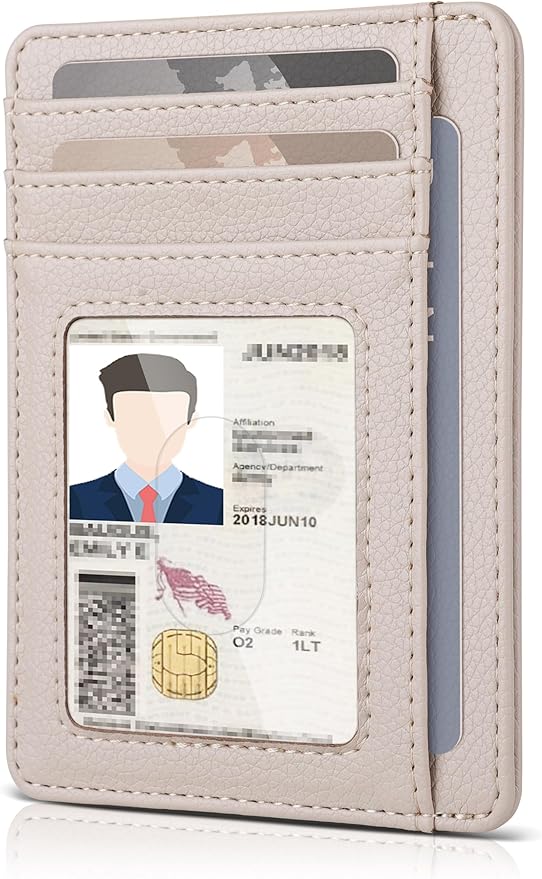 Teskyer Slim Wallet for Men, Minimalist Front Pocket RFID Blocking Leather Wallet Credit Card Holder for Men & Women
