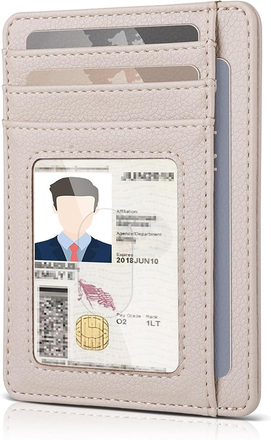 Teskyer Slim Wallet for Men, Minimalist Front Pocket RFID Blocking Leather Wallet Credit Card Holder for Men & Women