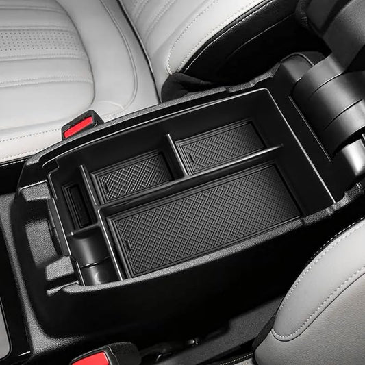 HGWEI Center Console Organizer Compatible with Ford Escape 2020-2026/Bronco Sport 2021-2025 Accessories, Insert Armrest Box Secondary Storage Tray Black ABS Materials (Not for U725 2-Door)