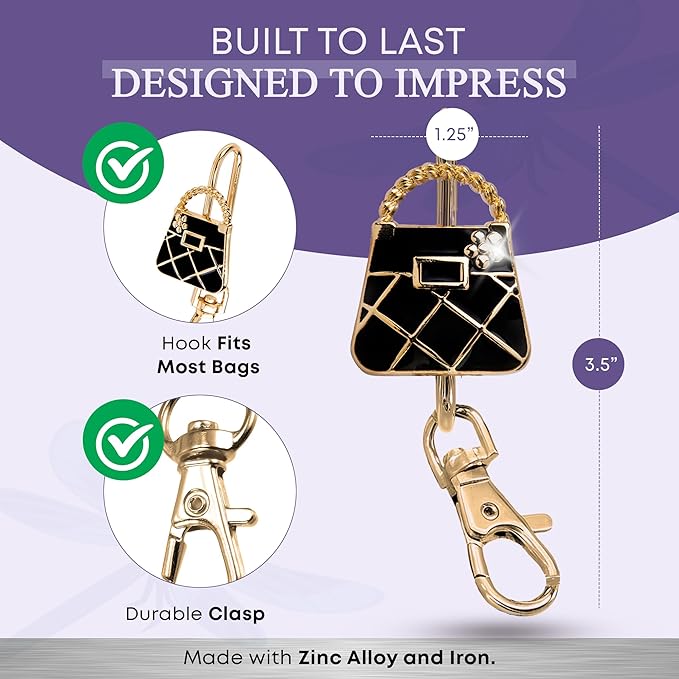 Women’s Bag Charm Key Finder, Car Keychain Hook, Cute Purse Organizer & Tote Bag Accessories, Gifts for Mom - Original