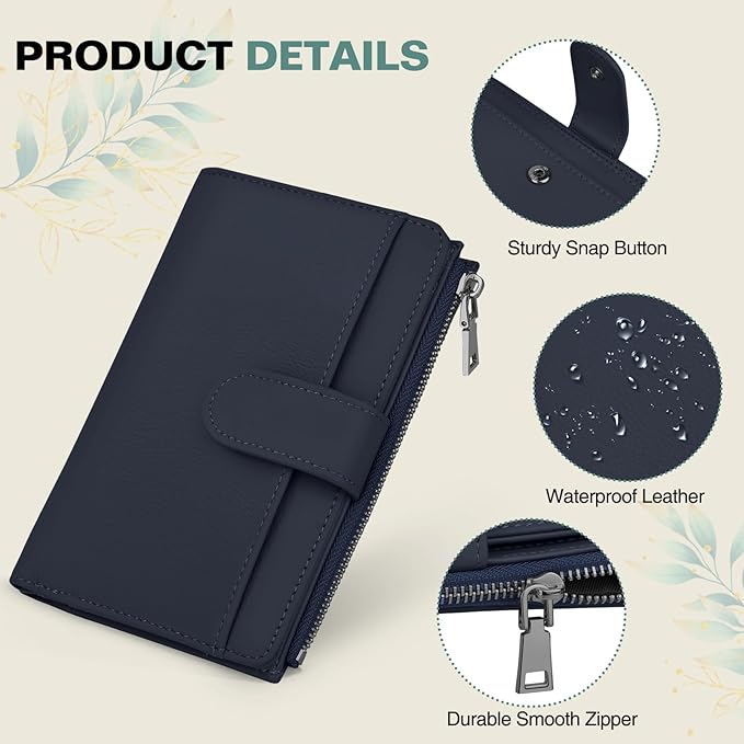 Passport Holder for Travel, Leather Passport Wallet with Airtag Slot, RFID Blocking Travel Wallet for Women Men, Passport Cover with Air Ticket Card Cash Coin Pocket, Travel Essentials Gift