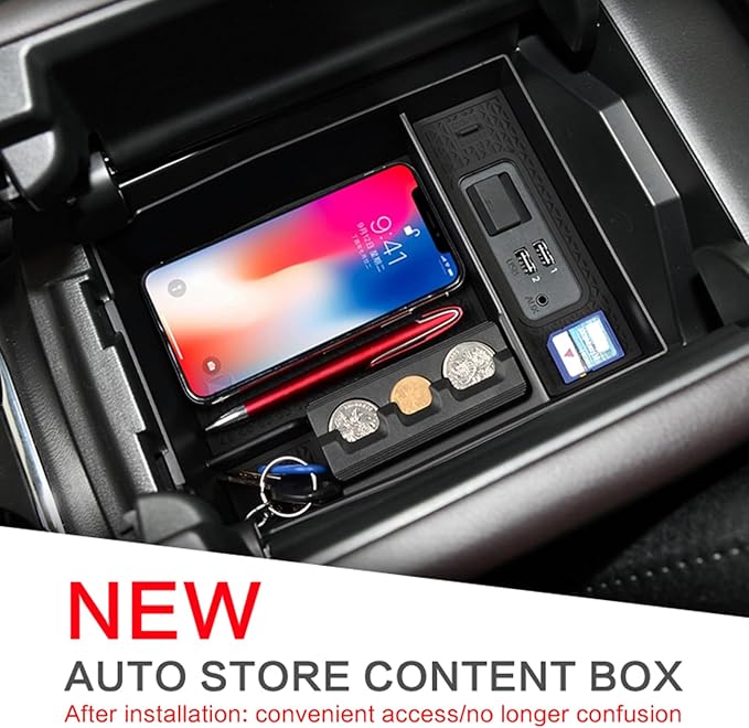 smabee Fit for Mazda CX-8 CX-9 Center Console Organizer 2024-2016 CX8 CX9 Accessories Central Armrest Storage Box Insert ABS Hidden Tray