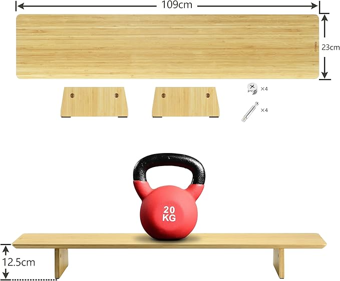 SAMDI Wooden Monitor Stand, Ergonomic Design, Suitable for Laptop, Computer, iMac, Desk with Table (Bamboo)