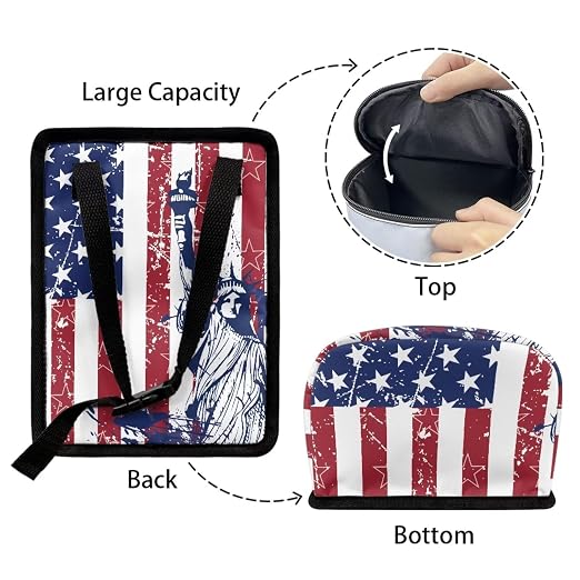 Biyejit USA Statue of Liberty Car Trash Bin Collapsible Car Organizers and Storage for Front Seat Multipurpose Trash Bag Automotive Garbage Can Car Accessories Interior Car Organizer 4th of July Gift