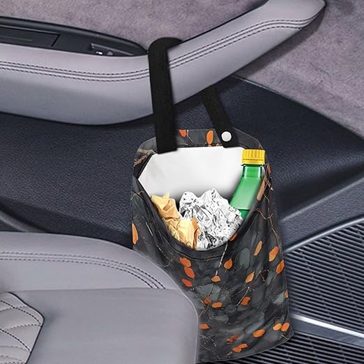 Leaf Camouflage Car Trash Bag,Reusable Car Trash Can,Multi-Function Hanging Garbage Can,Small Car Door Organizer, Car Trash Can Front Seat,Car Seat Back Storage Box
