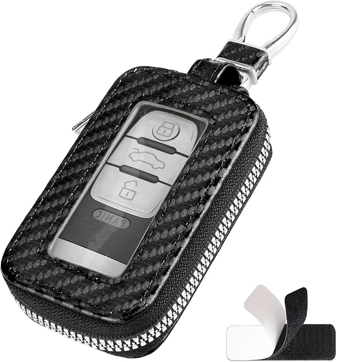vvag Premium Car Key Fob Case Genuine Leather Car Smart Key fob Holder Car Remote Keychain Bag Universal