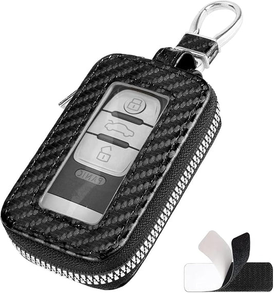 vvag Premium Car Key Fob Case Genuine Leather Car Smart Key fob Holder Car Remote Keychain Bag Universal