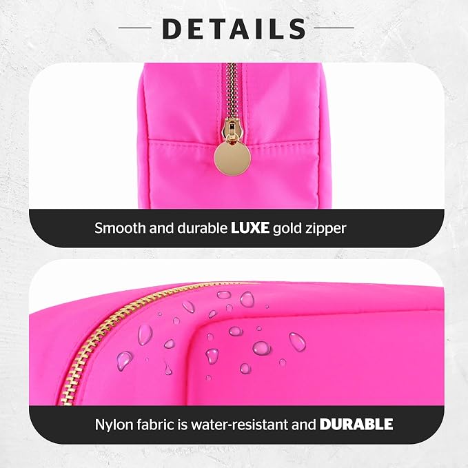 DANCOUR Large Makeup Bag with Compartments Travel Cosmetic Bag Organizer for Women Spacious Makeup Case and Pouch for Beauty Essentials Portable Pink Makeup Travel Bag