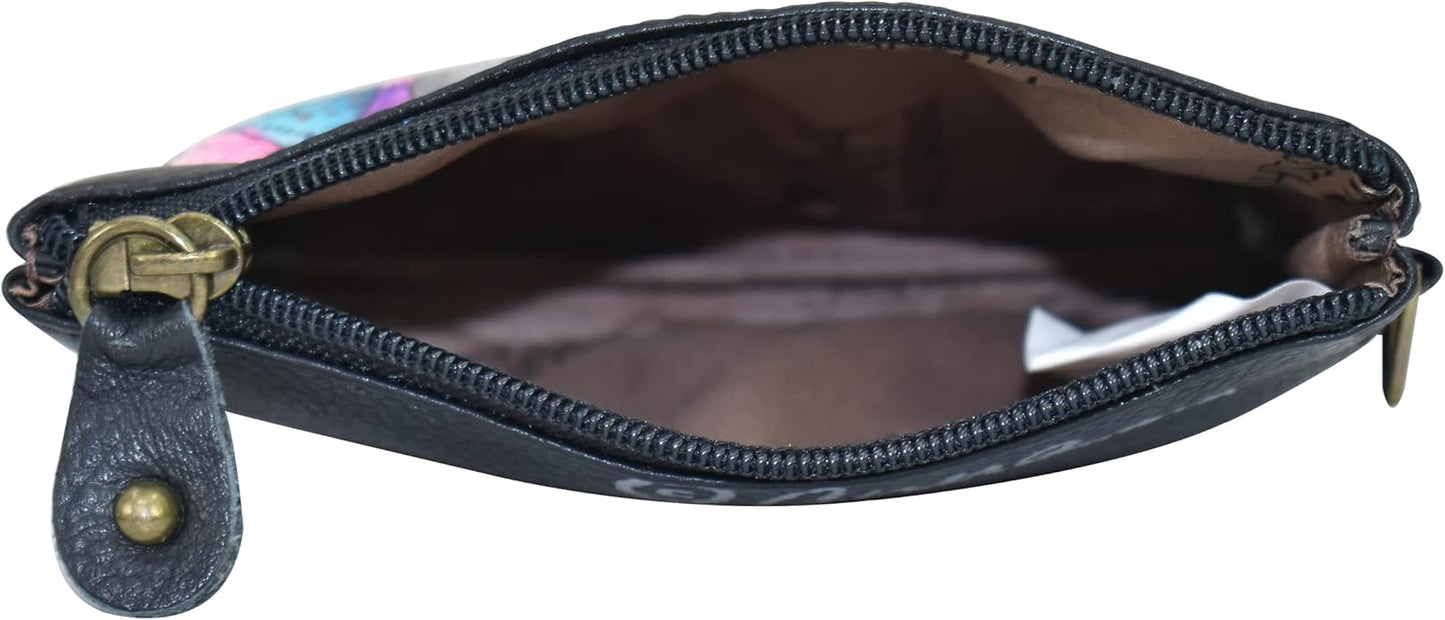 Anna by Anuschka Women's Hand Painted Leather Coin Pouch Purse