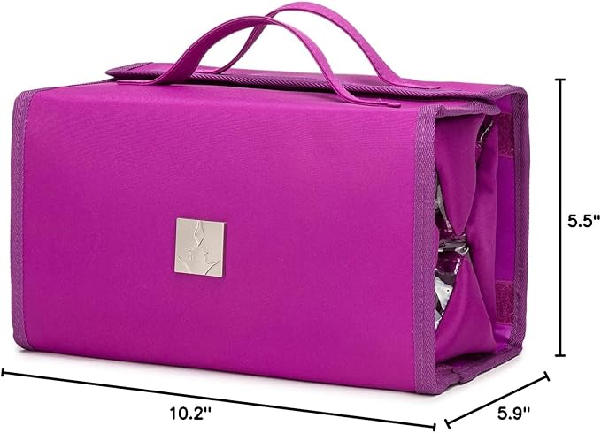 ROYALFAIR Roll Up Makeup Bag, Travel Toiletry Bag for Women with 4 Clear TSA Approved Pouches, Hanging Travel Organizer, Folding Cosmetic Bag for Men and Women