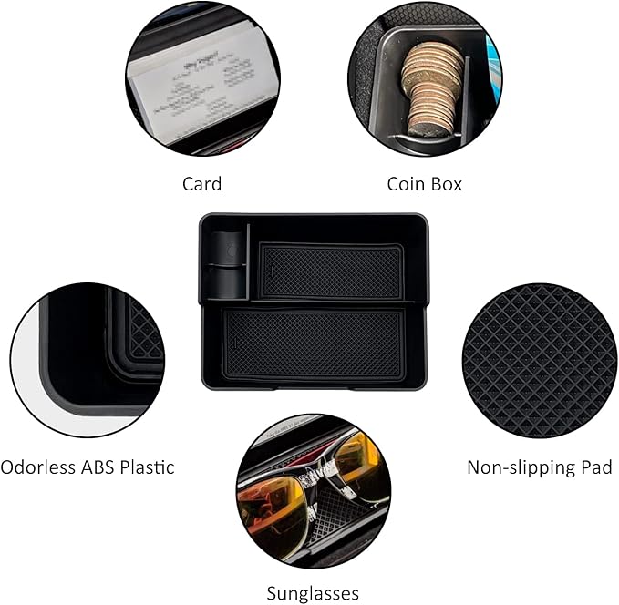 JOJOMARK Compatible with Tesla Model 3/Y Accessories Center Console Organizer Tray Fits for Tesla Model 3 2017 2018 2019 2020 /Model Y 2020 （The cover closed Rotary version）