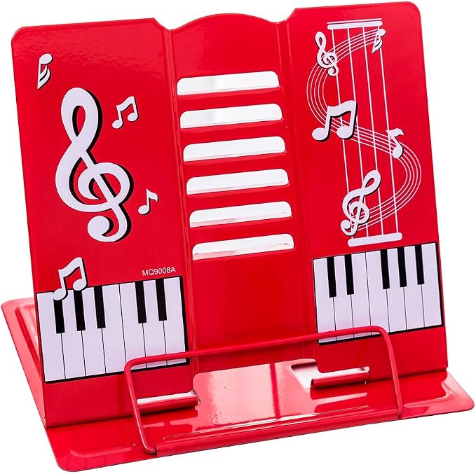 Book Stand 68 Angle Adjustable and Portable Reading Stand Tablet/Cookbook/Textbook/Sheet Music/Tablature/Painting/Book Stand Document Holder - Red