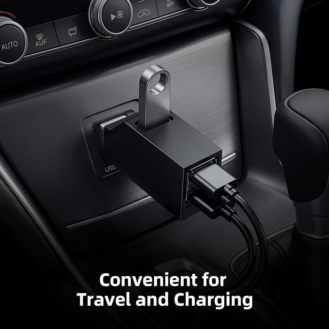 3 Ports USB-Adapter, USB Hub with 3.0 and Double 2.0 USB-Adapter, Portable USB Splitter 1 in 3 Out for U Disk，Keyborad, Mouse，Mobile Hard Disk, etc (Black)