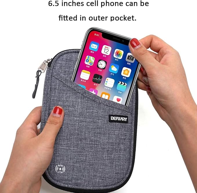 Passport Holder for Travel, Rfid Blocking Passport Wallet Travel Wallet Waterproof Case for Cards Passport Case, Travel Document Organizer Credit Cards Case Rfid Passport Holder for Travel
