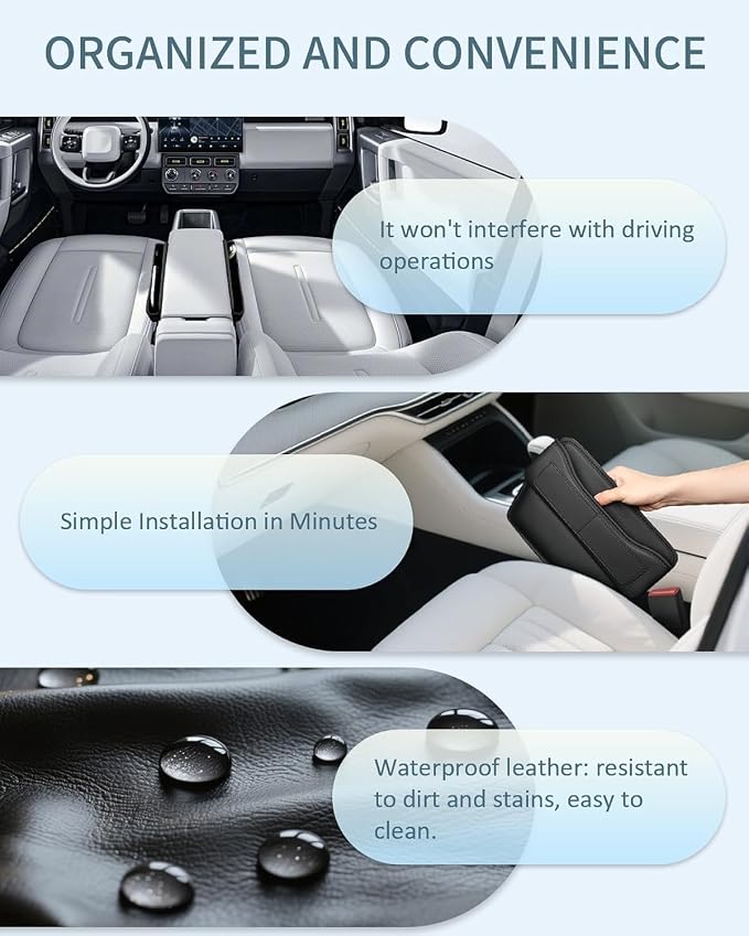 FLORICH Car Seat Gap Filler Organizer, Premium Leather Car Gap Filler for Car, Car Seat Organizer and Storages Between Seat Car Gap Filler Universal Fit for Car SUV Truck