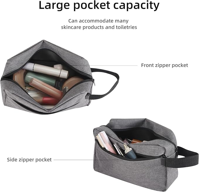 Icramsy Travel Toiletry bag Toiletry bag for women men Hanging Cosmetic bag Travel accessories for Women Men (Grey)