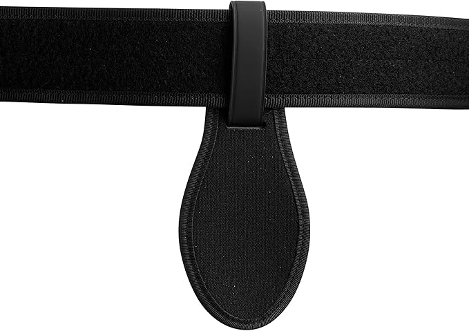 Perfect Fit Leather Key Holder Duty Belt Keychain Key Strap Keyring Holder with Black Leather Flap and Black Hardware
