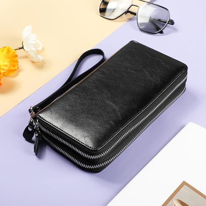 Lavemi Small Compact Women Wallet RFID Blocking Genuine Leather Bifold Purse with ID Windows