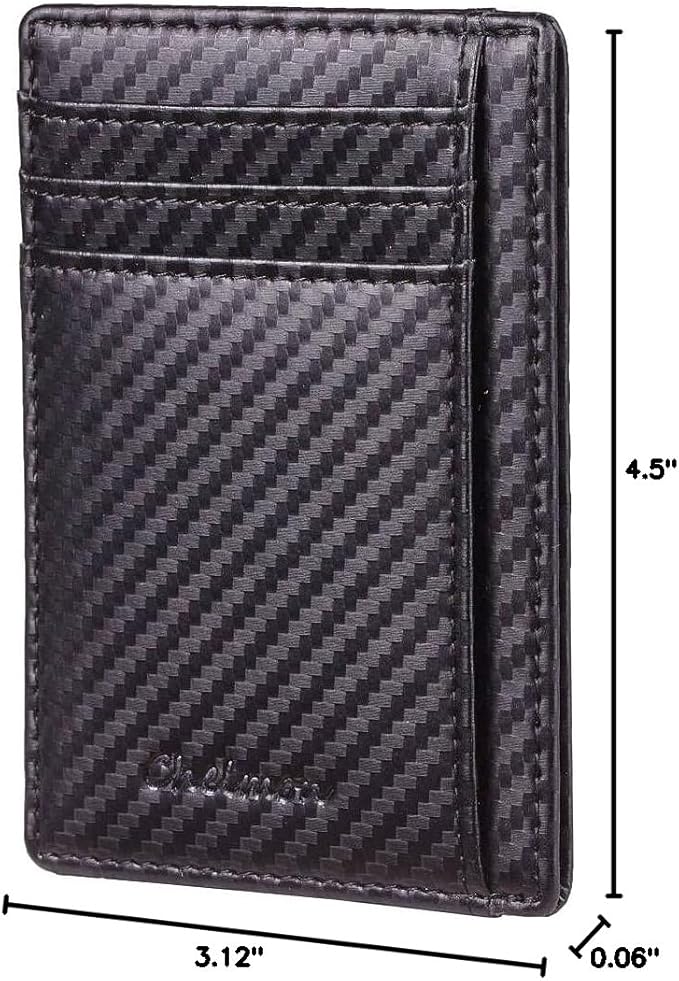 Chelmon Slim Wallet for Men, Minimalist Front Pocket RFID Blocking Credit Card Holder