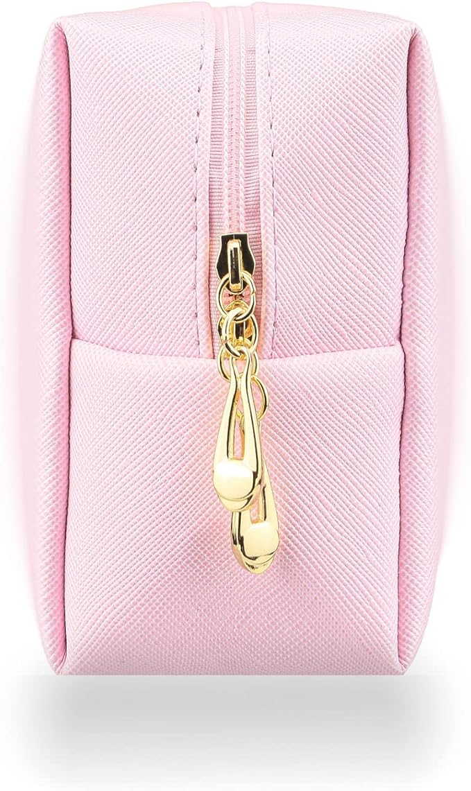 Small Makeup Bag Portable Cosmetic Bag for Women Makeup Pouch Waterproof Toiletry Bag for Travel (Bright Pink, Normal)