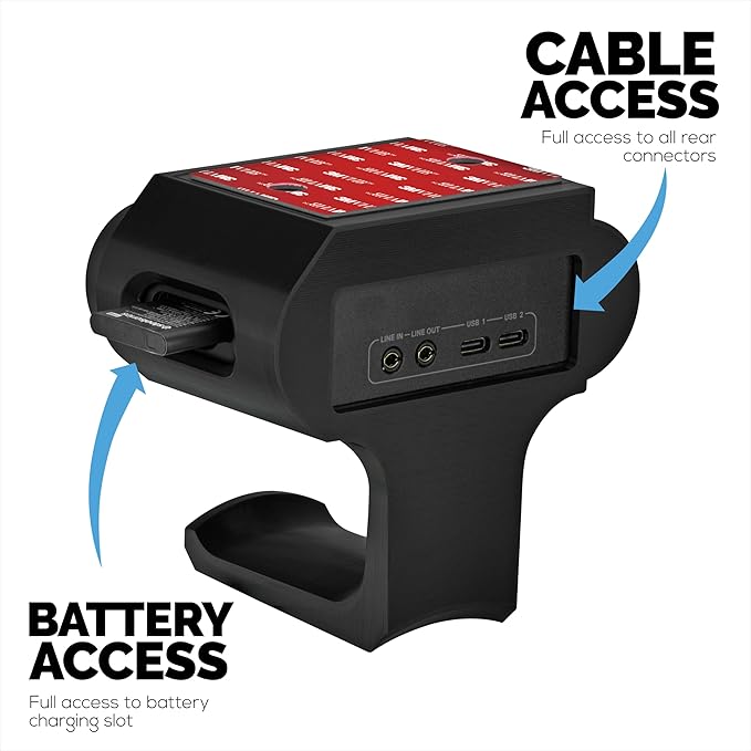 Under Desk Headphone Hanger Stand for Steelseries Arctis Nova Pro Wireless Headsets with Dock for the Wireless Base Station by Brainwavz (HPS02)