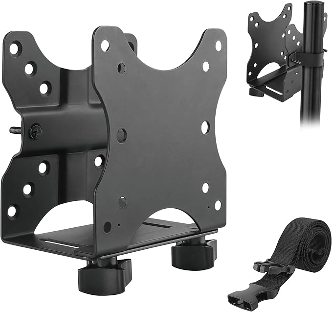 Mount-It! Adjustable Thin Client Mini PC Mount ??Under Desk, Wall, Pole, or VESA Monitor Stand ??Fits Mac mini, Small CPUs, Thin Clients, Docking Stations ??Holds 11 lbs